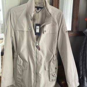 Tommy Hilfiger, never worn, Beige, tan, neutral, raincoat, fall jacket.